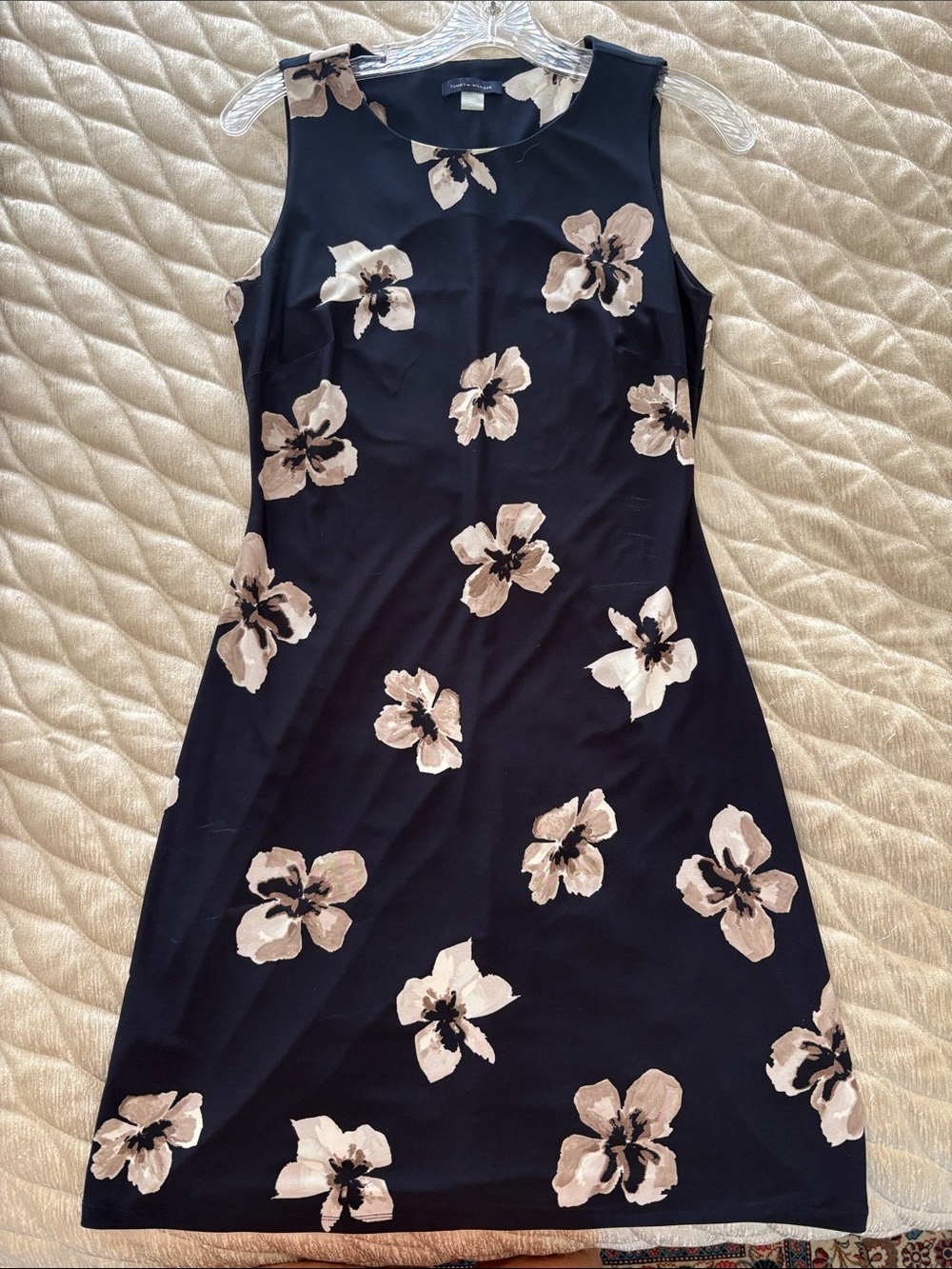 Tommy Hilfiger Black Mini Dress with Cream Floral Print